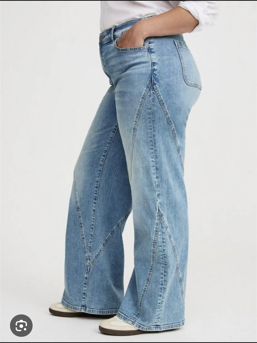 NWT Torrid Perfect Wide Leg Vintage Stretch Twisted Seam Jeans Size 22 Reg New - Picture 3 of 11